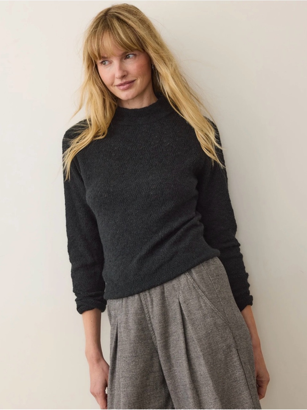 Marine Layer ‘Lucia’ Pointelle Mock Neck Sweater